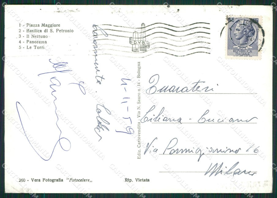 Bologna Città Foto FG cartolina ZKM7337 – retro