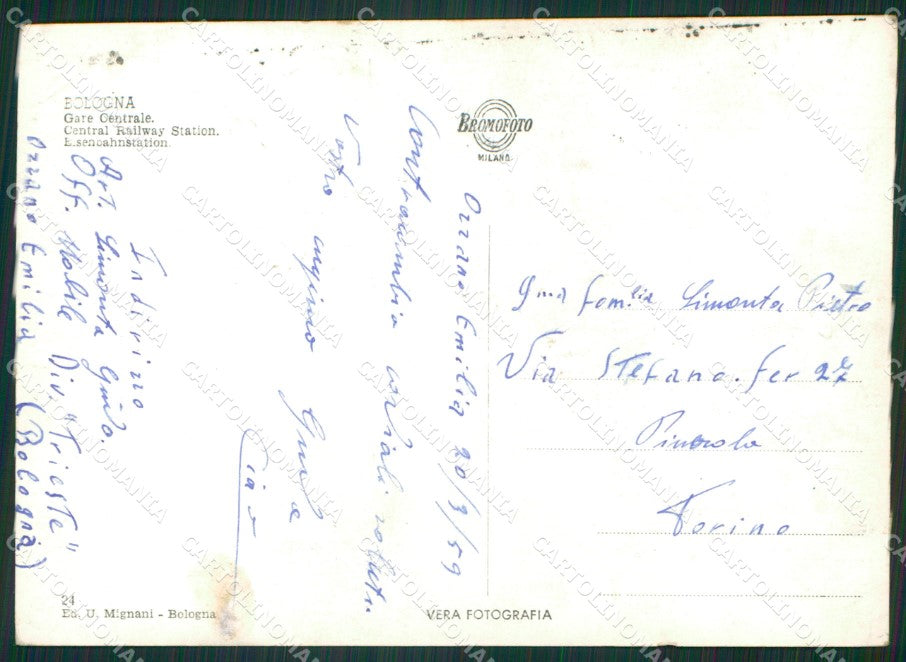 Bologna Città Stazione Corriera Foto FG cartolina ZKM7347 – retro