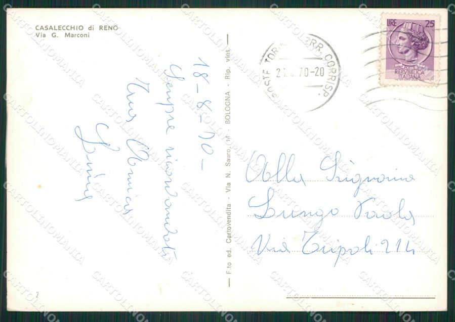 Bologna Casalecchio di Reno Auto Foto FG cartolina ZKM7350 – retro