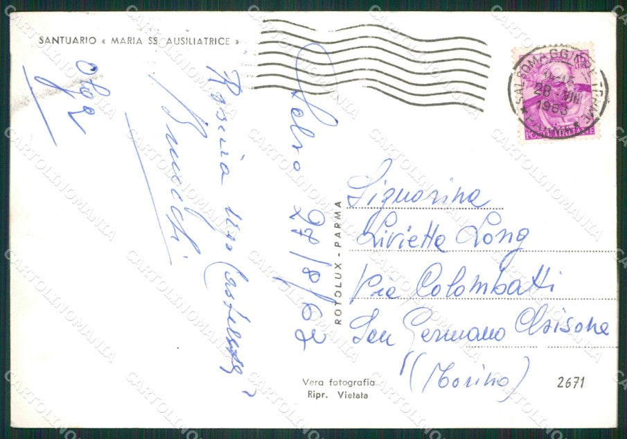 Parma Salsomaggiore Terme Santuario Foto FG cartolina ZKM7413 – retro