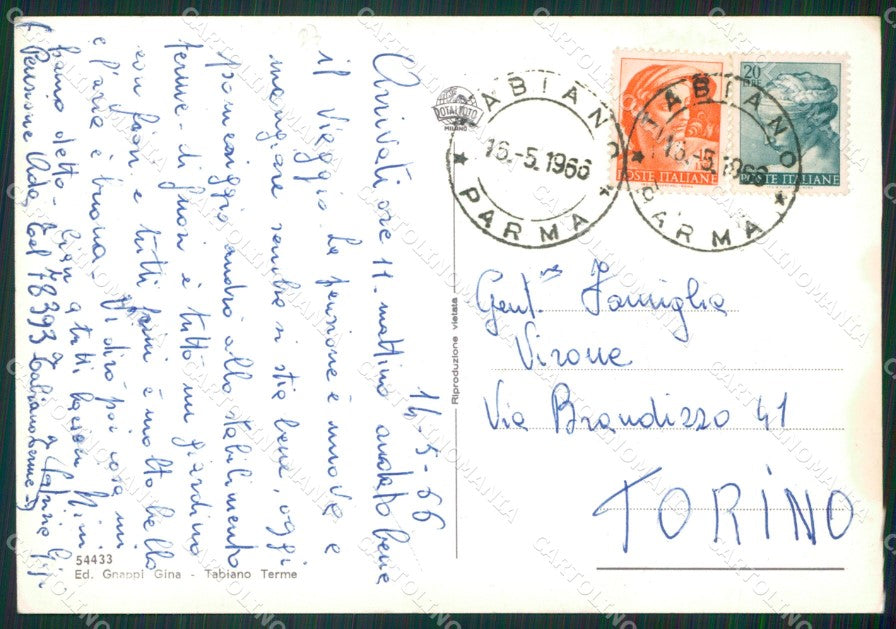 Parma Salsomaggiore Tabiano Terme Saluti da Foto FG cartolina ZKM7416 – retro