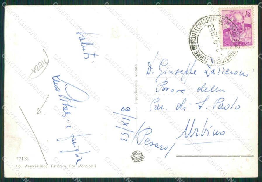 Parma Montechiarugolo Monticelli Terme Saluti da PIEGA Foto FG cartolina ZKM7417 – retro