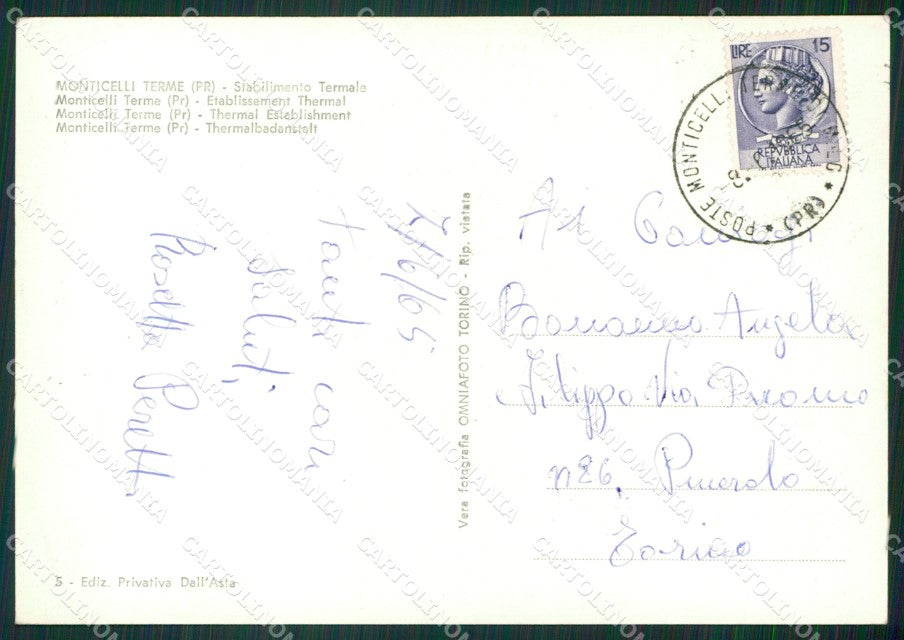 Parma Montechiarugolo Monticelli Terme Foto FG cartolina ZKM7420 – retro