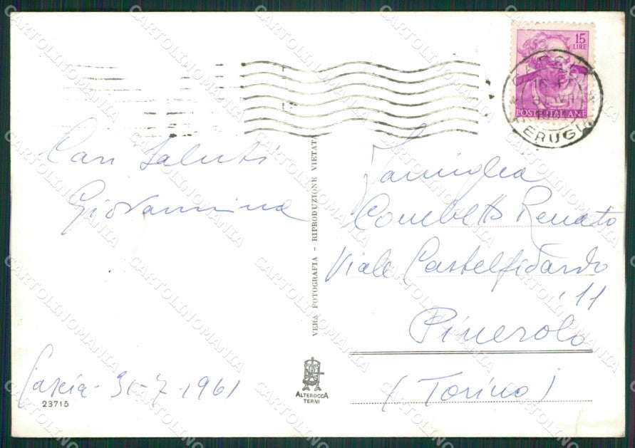 Perugia Cascia Saluti da Foto FG cartolina ZKM7441 – retro