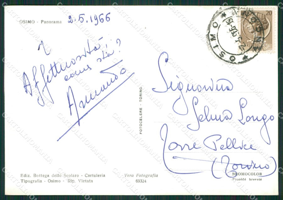 Ancona Osimo Foto FG cartolina ZKM7477 – retro