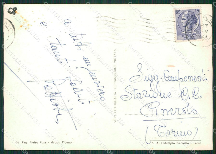 Ascoli Piceno Città Caserma Foto FG cartolina ZKM7482 – retro