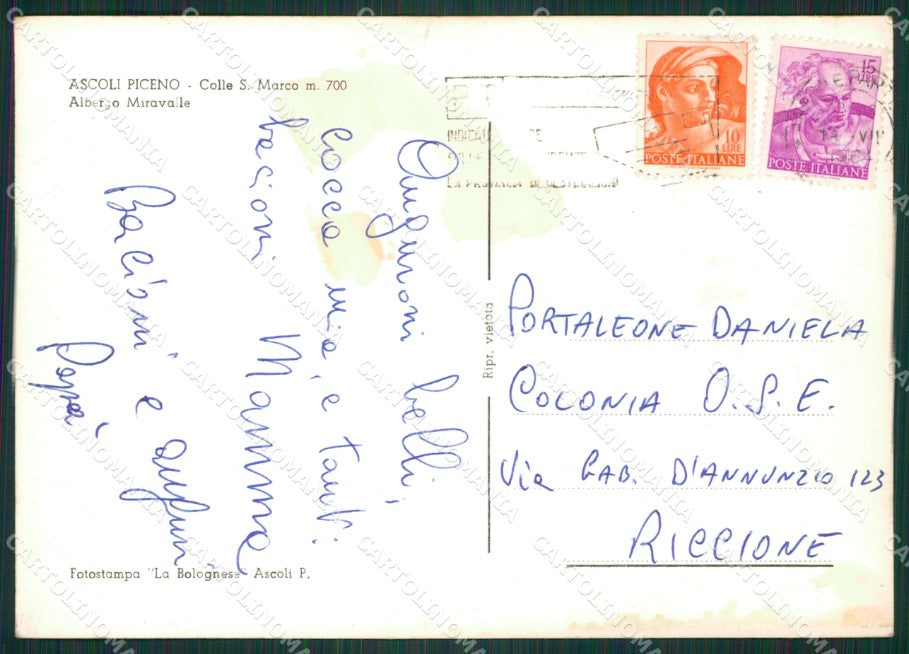 Ascoli Piceno Città PIEGHINE Foto FG cartolina ZKM7483 – retro