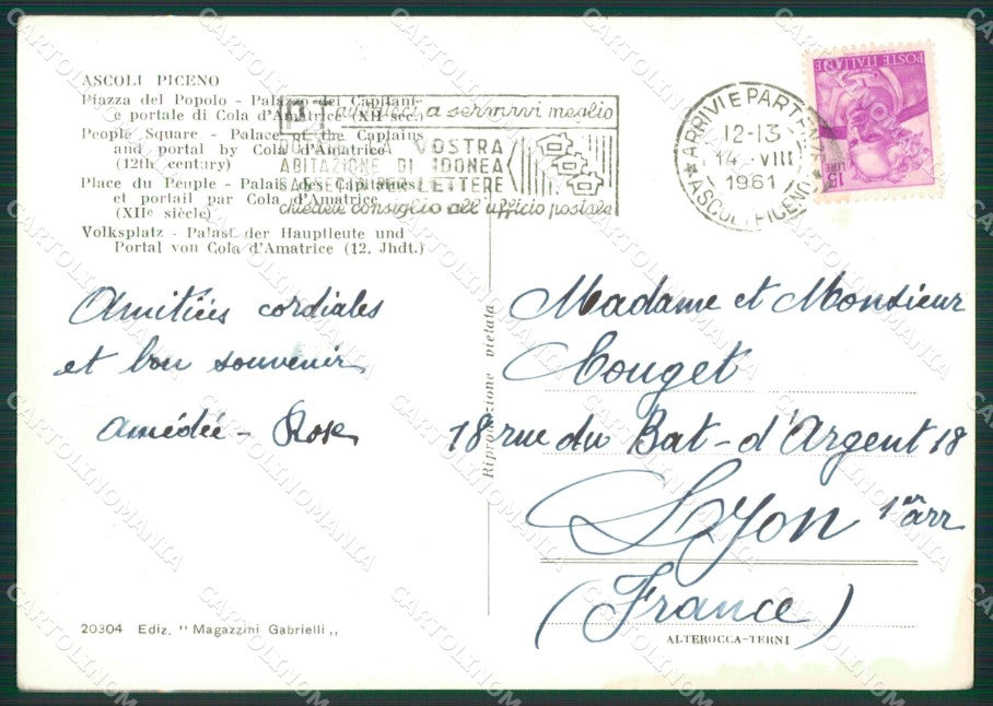 Ascoli Piceno Città Foto FG cartolina ZKM7487 – retro