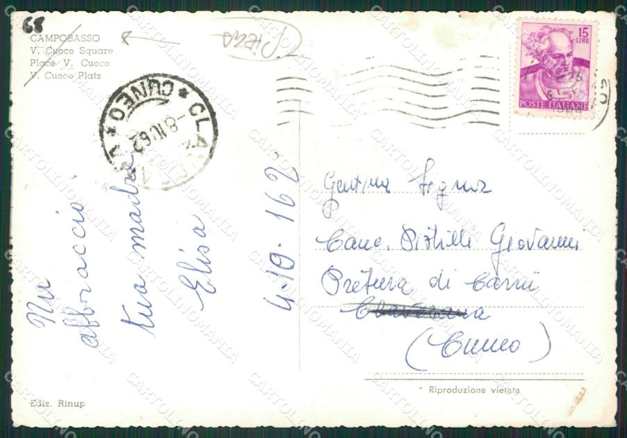 Campobasso Città PIEGA Foto FG cartolina ZKM7493 – retro