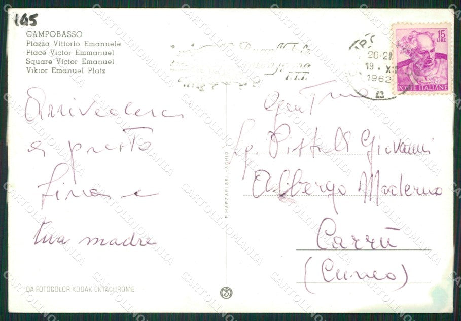 Campobasso Città Foto FG cartolina ZKM7515 – retro
