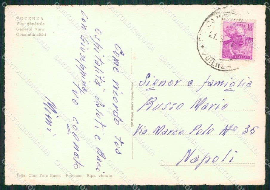 Potenza Città Foto FG cartolina ZKM7540 – retro