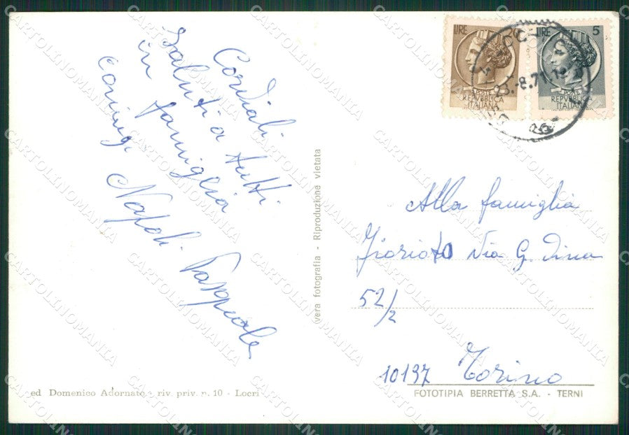 Reggio Calabria Locri Saluti da Foto FG cartolina ZKM7558 – retro