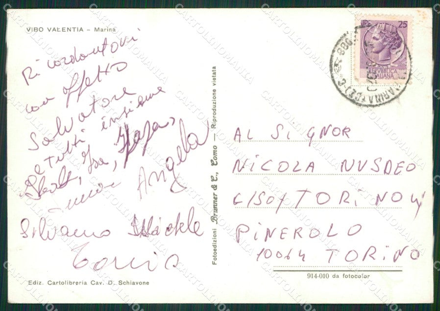 Vibo Valentia Città Foto FG cartolina ZKM7564 – retro