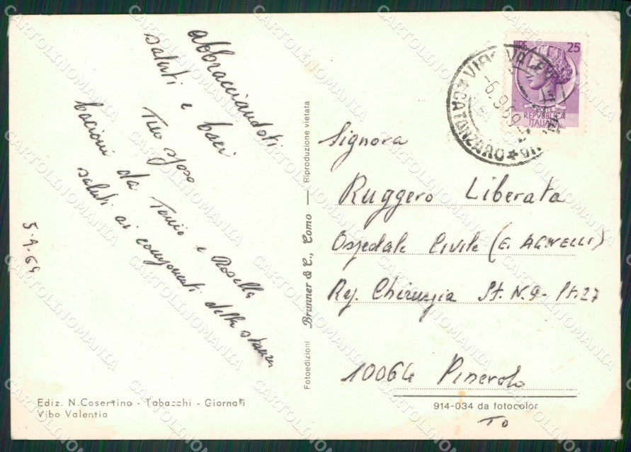 Vibo Valentia Città Saluti da Foto FG cartolina ZKM7567 – retro