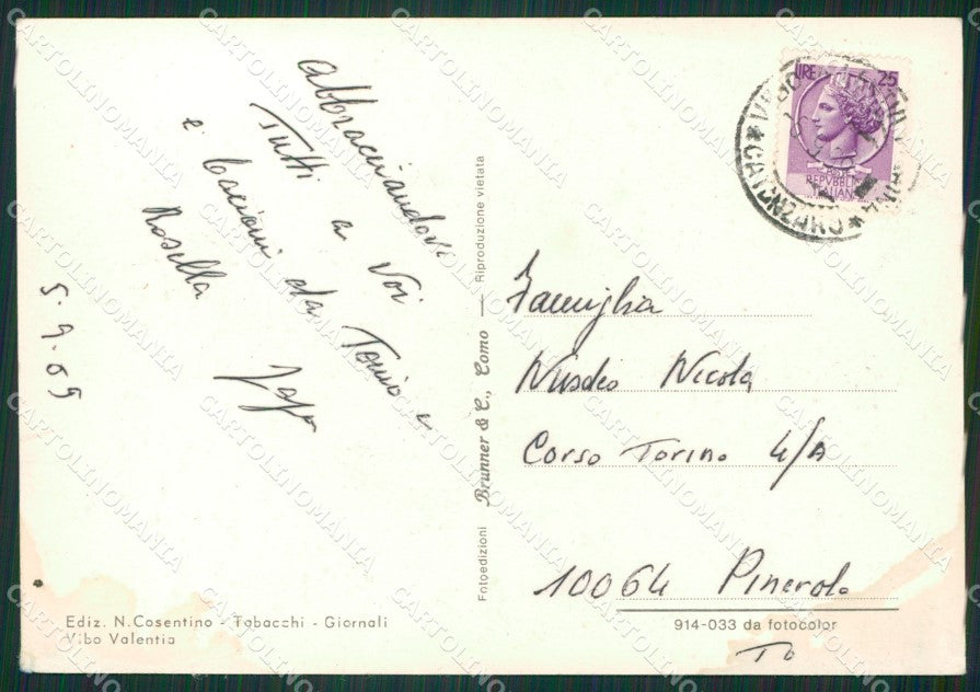 Vibo Valentia Vibo Marina Saluti da ABRASA Foto FG cartolina ZKM7579 – retro