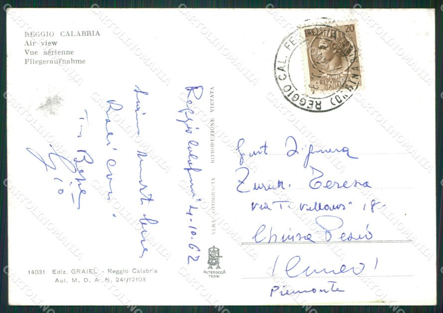 Reggio Calabria Città Foto FG cartolina ZKM7583 – retro