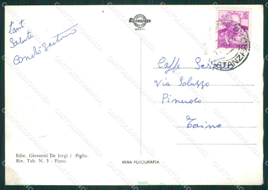 Vibo Valentia Pizzo Saluti da Foto FG cartolina ZKM7587 – retro