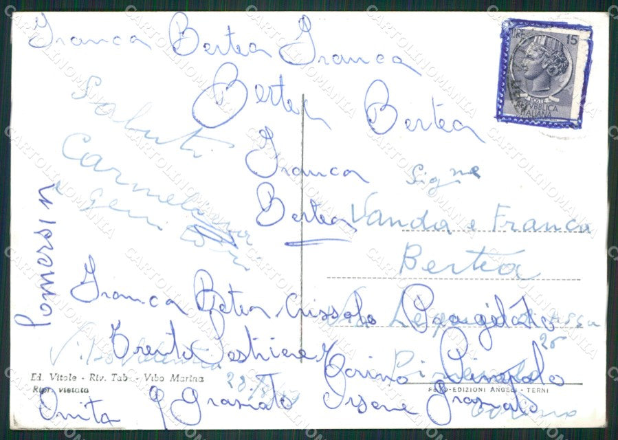 Vibo Valentia Marina di Foto FG cartolina ZKM7588 – retro