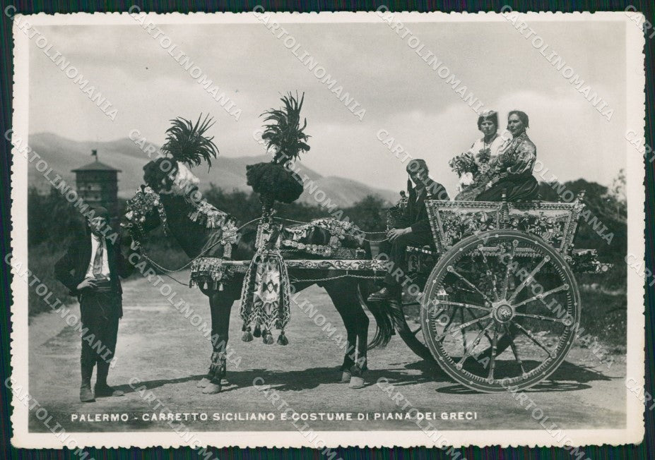 Palermo Carretto Siciliano Piana dei Greci Costumi Foto FG cartolina ZKM7619 – fronte