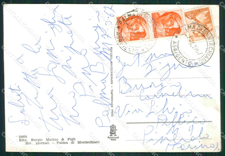 Agrigento Palma di Montechiaro Saluti da Foto FG cartolina ZKM7632 – retro