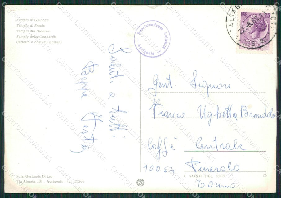 Agrigento Città Saluti da Foto FG cartolina ZKM7633 – retro