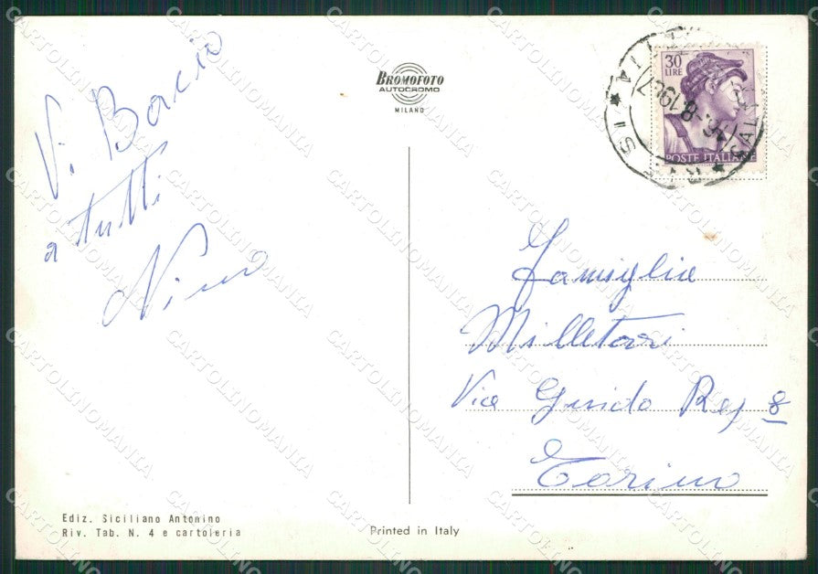 Caltanissetta Riesi Saluti da Foto FG cartolina ZKM7644 – retro