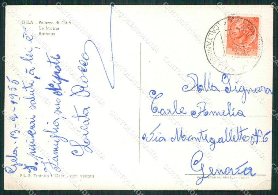 Caltanissetta Gela Foto FG cartolina ZKM7652 – retro