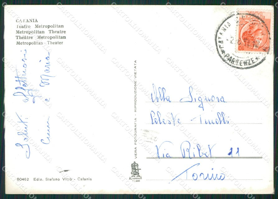 Catania Città Teatro Foto FG cartolina ZKM7656 – retro