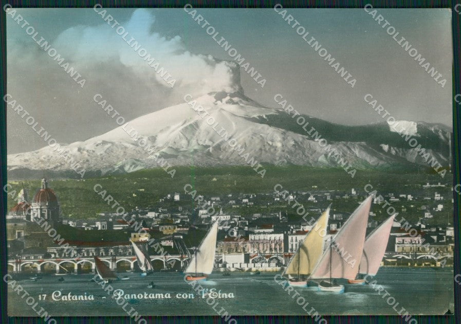 Catania Città Barche Etna Foto FG cartolina ZKM7670 – fronte