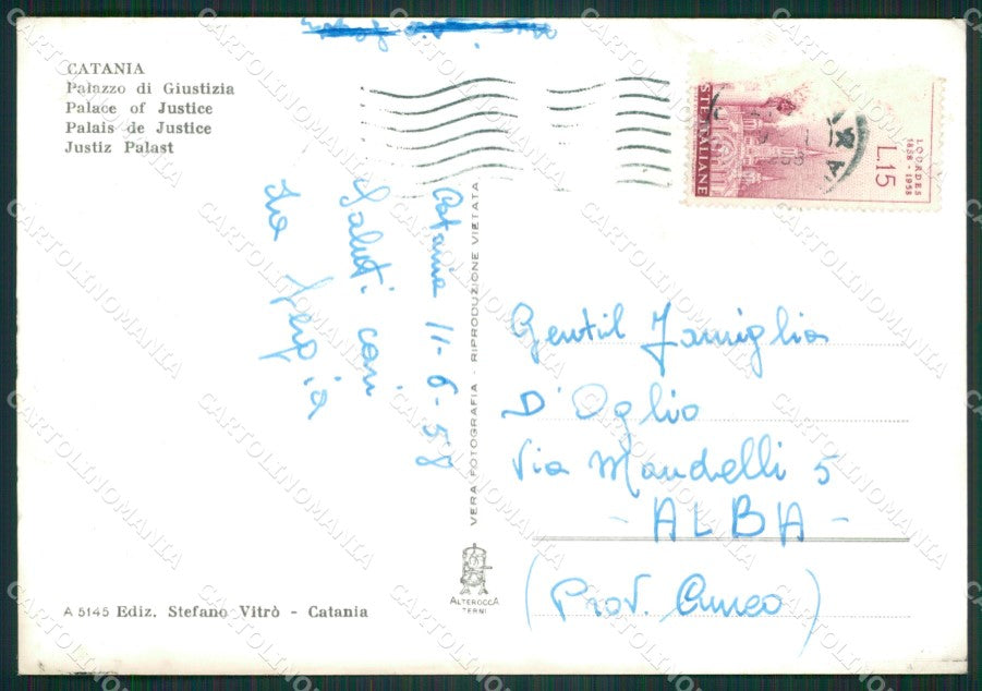 Catania Città PIEGHINA Foto FG cartolina ZKM7673 – retro