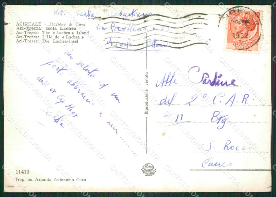 Catania Acireale MACCHIA Foto FG cartolina ZKM7682 – retro