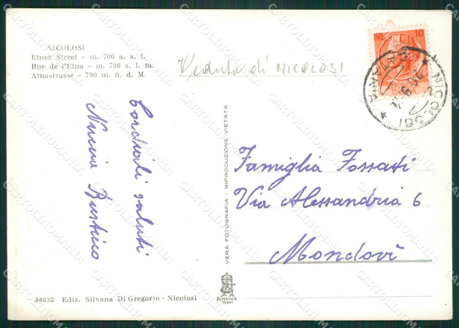 Catania Nicolosi Foto FG cartolina ZKM7684 – retro