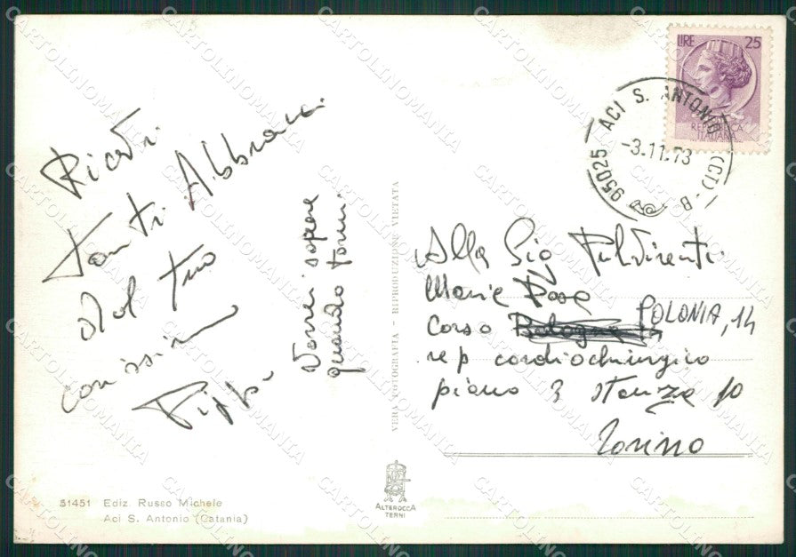 Catania Aci Sant'Antonio Foto FG cartolina ZKM7685 – retro