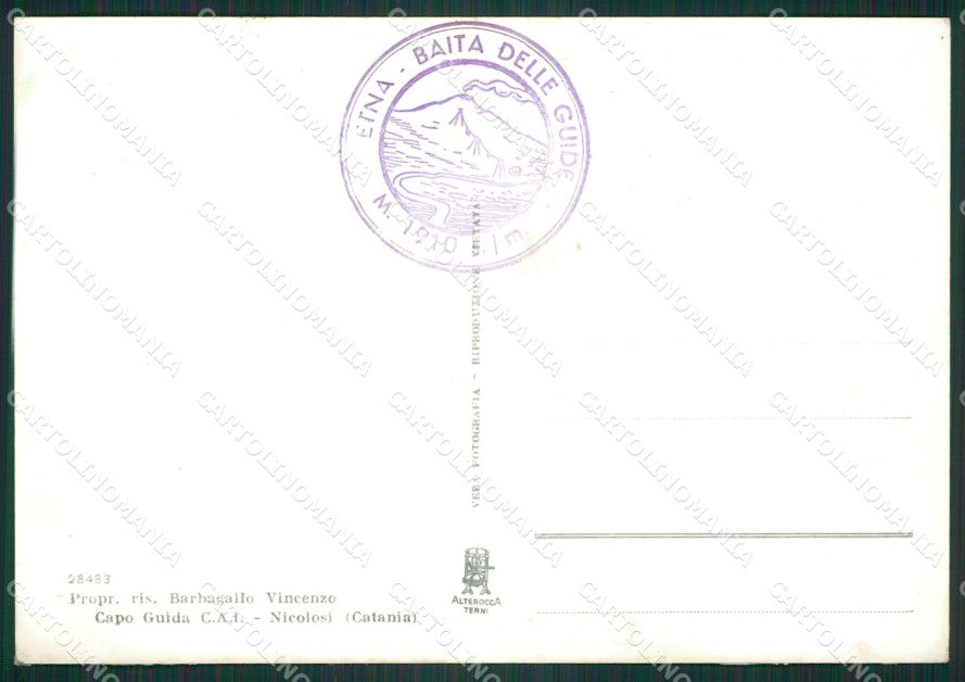 Catania Etna Eruzione 1957 Foto FG cartolina ZKM7687 – retro