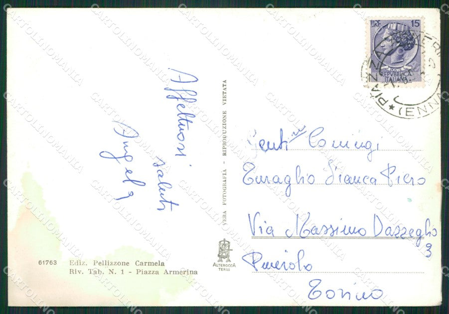 Enna Piazza Armerina Saluti da Foto FG cartolina ZKM7696 – retro