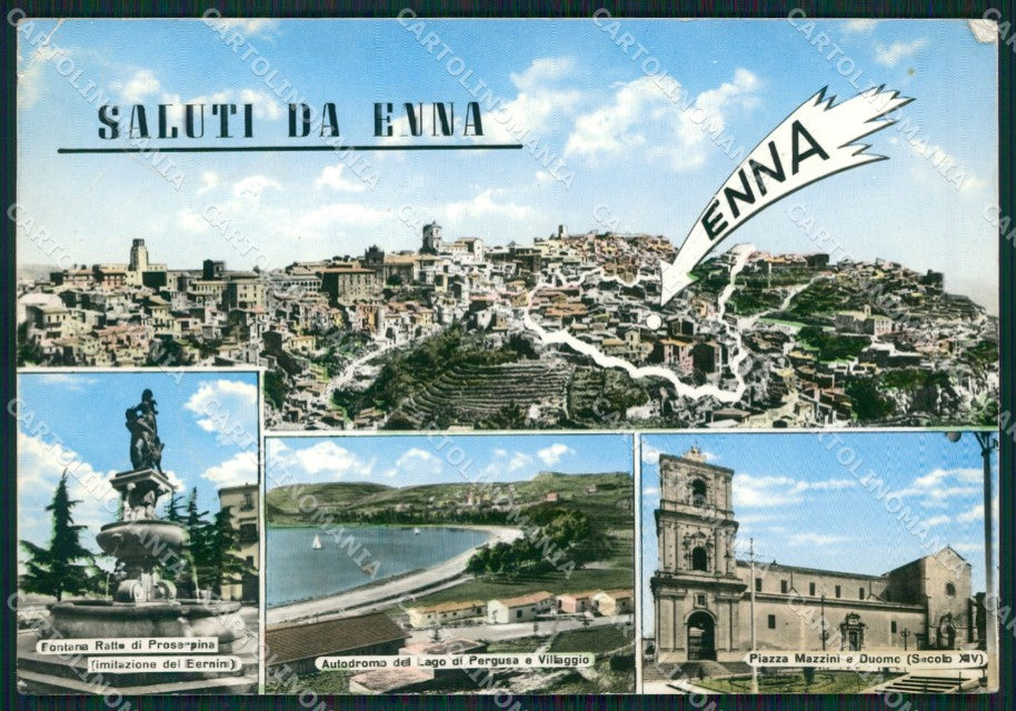 Enna Città Saluti da PIEGHINA Foto FG cartolina ZKM7698 – fronte