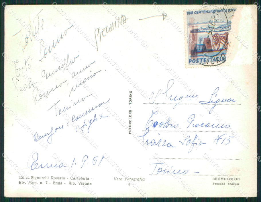 Enna Città Saluti da PIEGHINA Foto FG cartolina ZKM7698 – retro