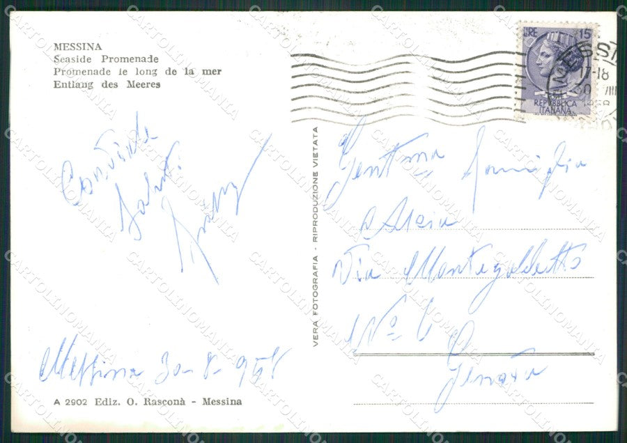 Messina Città Foto FG cartolina ZKM7708 – retro