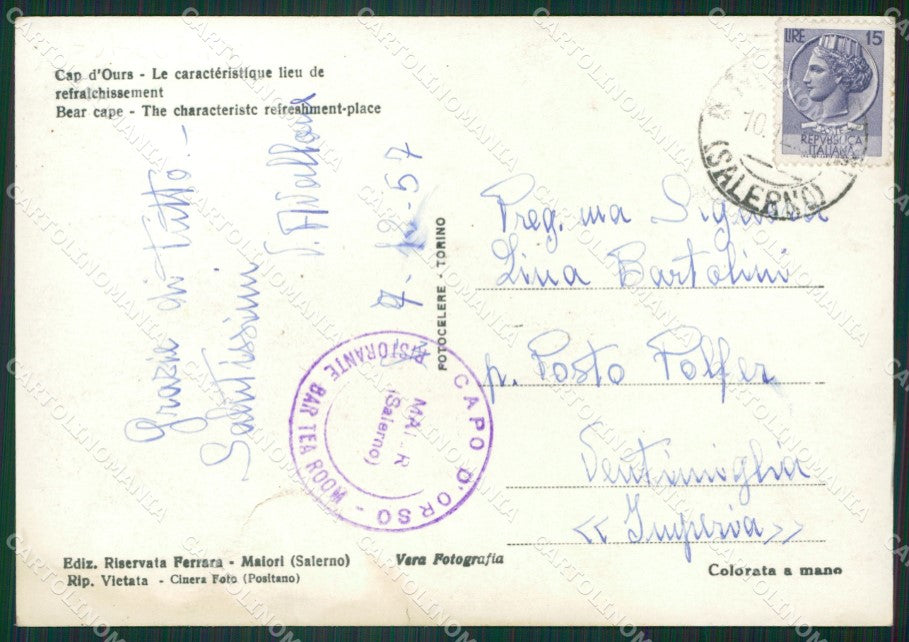 Messina Capo d'Orso Maiori PIEGHINA Foto FG cartolina ZKM7709 – retro