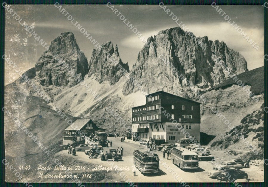 Trento Passo Sella Albergo Maria Flora PIEGA ABRASA Foto FG cartolina ZKM7730 – fronte