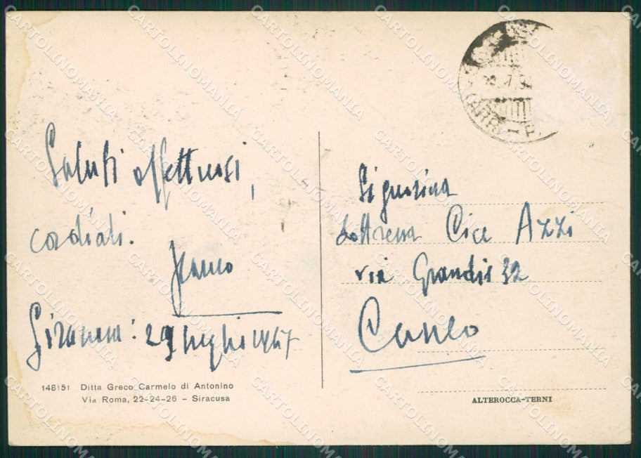 Siracusa Città FG cartolina ZKM7753 – retro