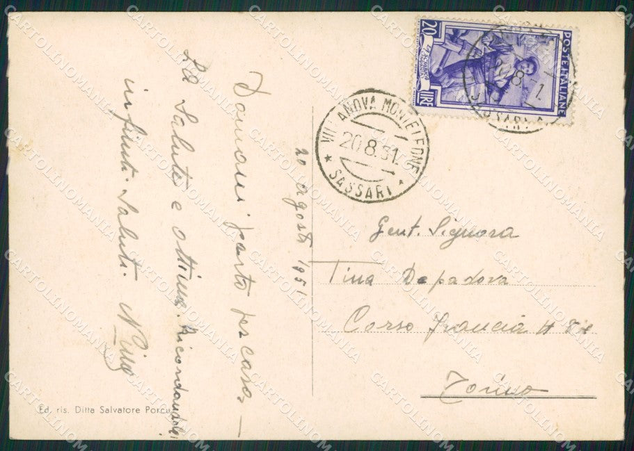 Sassari Città Saluti da FG cartolina ZKM7771 – retro