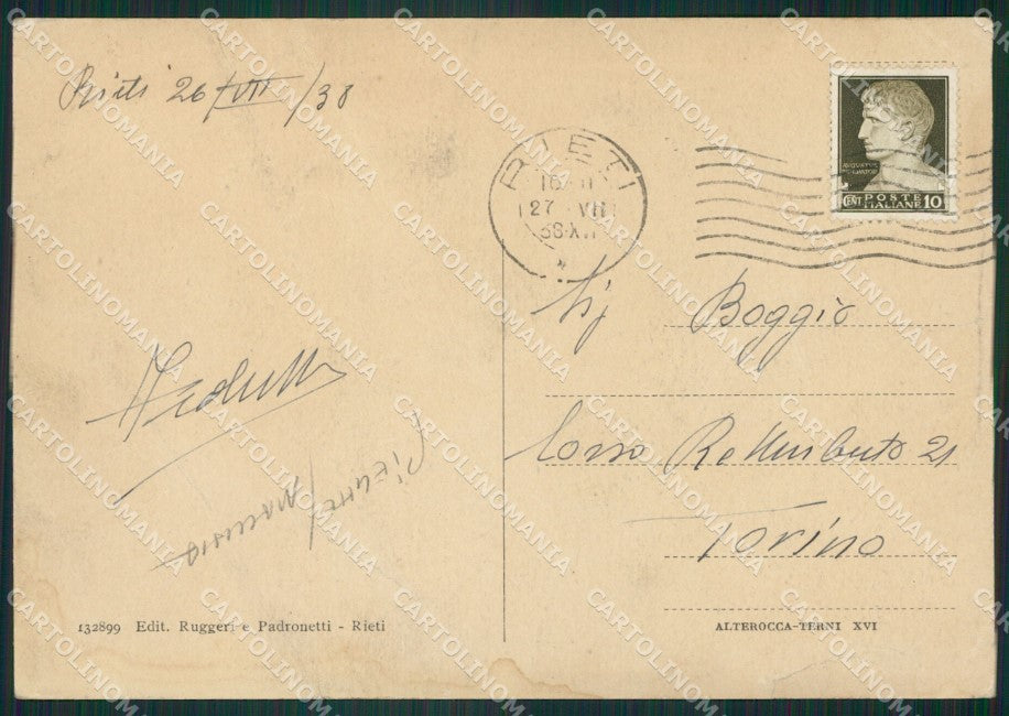 Rieti Città PIEGHE MACCHIA FG cartolina ZKM7788 – retro
