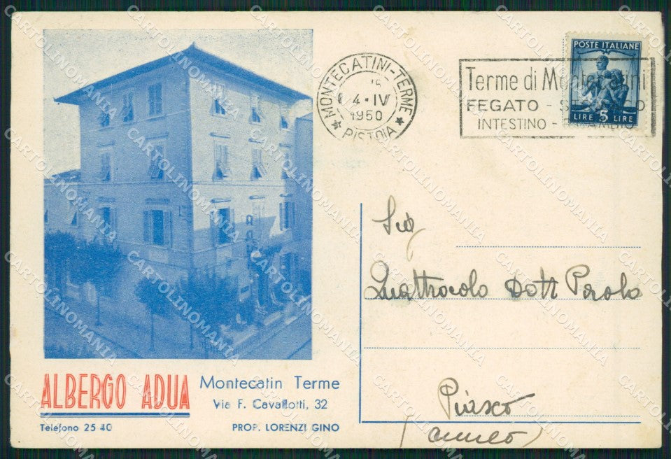 Pistoia Montecatini Terme Pubblicitaria FG cartolina ZKM7791 – fronte