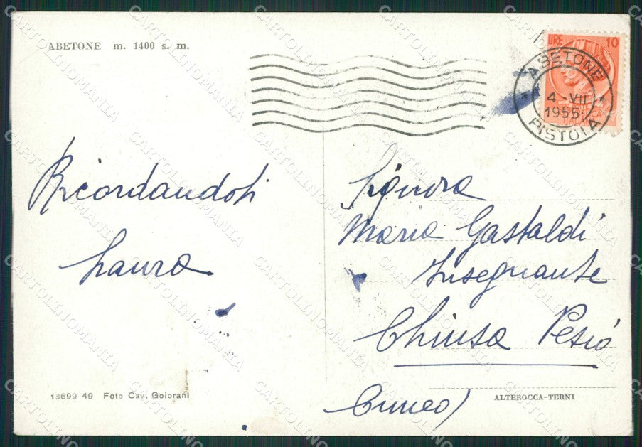 Pistoia Abetone FG cartolina ZKM7793 – retro