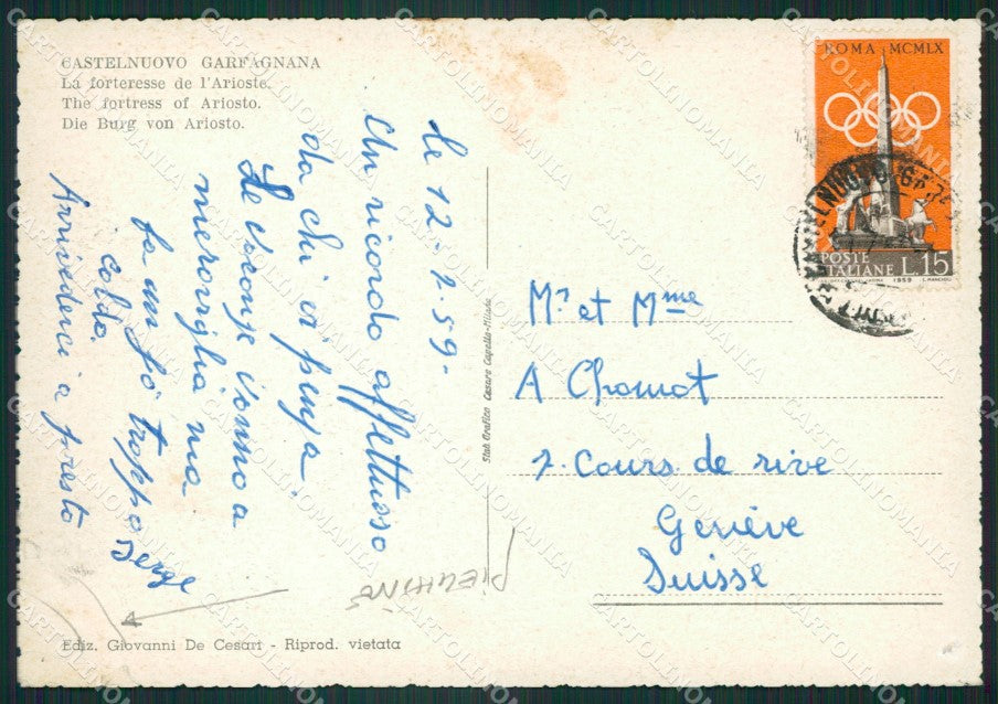 Lucca Castelnuovo Garfagnana PIEGHINE FG cartolina ZKM7794 – retro