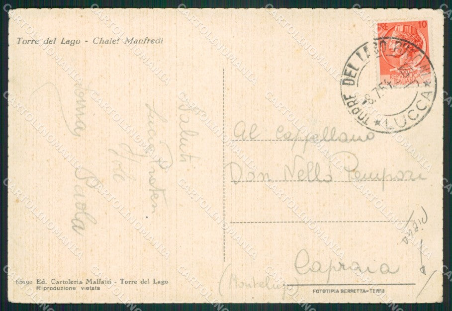 Lucca Viareggio Torre del Lago PIEGHINA FG cartolina ZKM7797 – retro