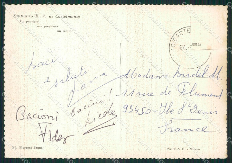 Udine Prepotto Castelmonte Santuario FG cartolina ZKM7811 – retro