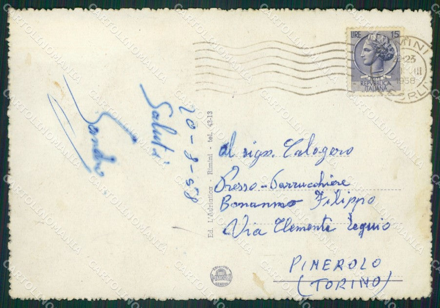 Rimini Città Saluti da FG cartolina ZKM7824 – retro