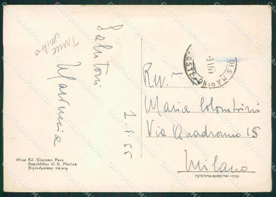 Repubblica di San Marino TRACCE UMIDO FG cartolina ZKM7827 – retro
